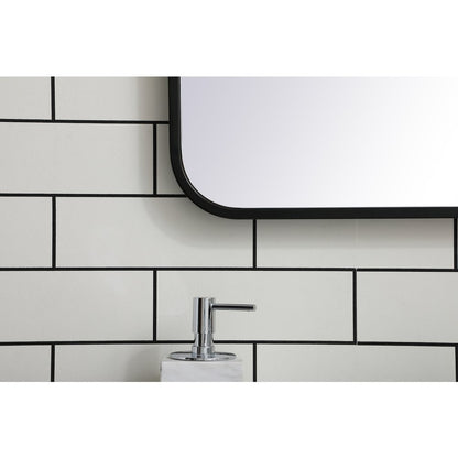 Soft corner metal rectangular mirror 22x30 inch in Black
