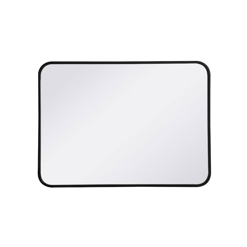 Soft corner metal rectangular mirror 22x30 inch in Black