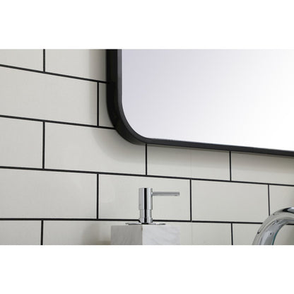 Soft corner metal rectangular mirror 22x30 inch in Black