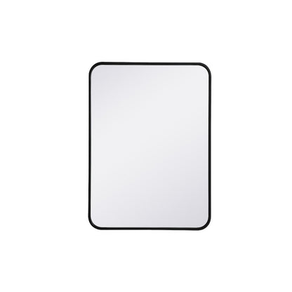 Soft corner metal rectangular mirror 22x30 inch in Black