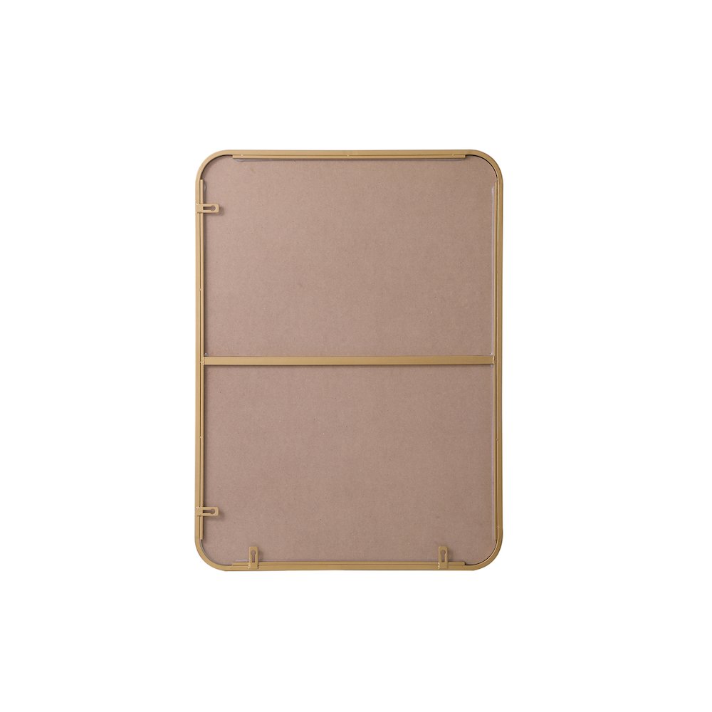 Soft corner metal rectangular mirror 22x30 inch in Brass