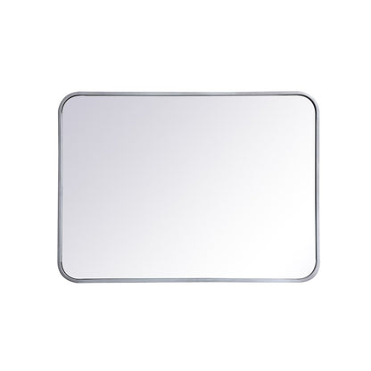 Soft corner metal rectangular mirror 22x30 inch in Silver