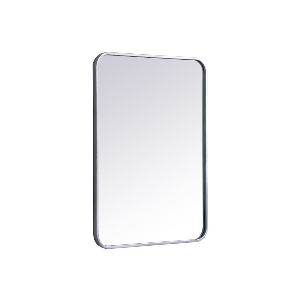 Soft corner metal rectangular mirror 22x30 inch in Silver