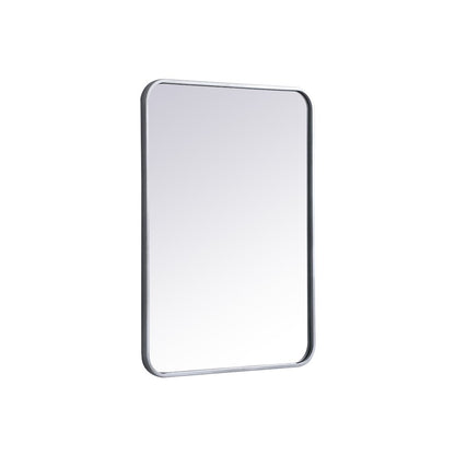 Soft corner metal rectangular mirror 22x30 inch in Silver