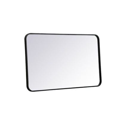 Soft corner metal rectangular mirror 22x36 inch in Black