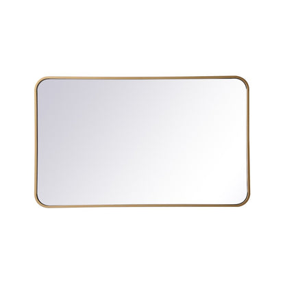 Soft corner metal rectangular mirror 22x36 inch in Brass