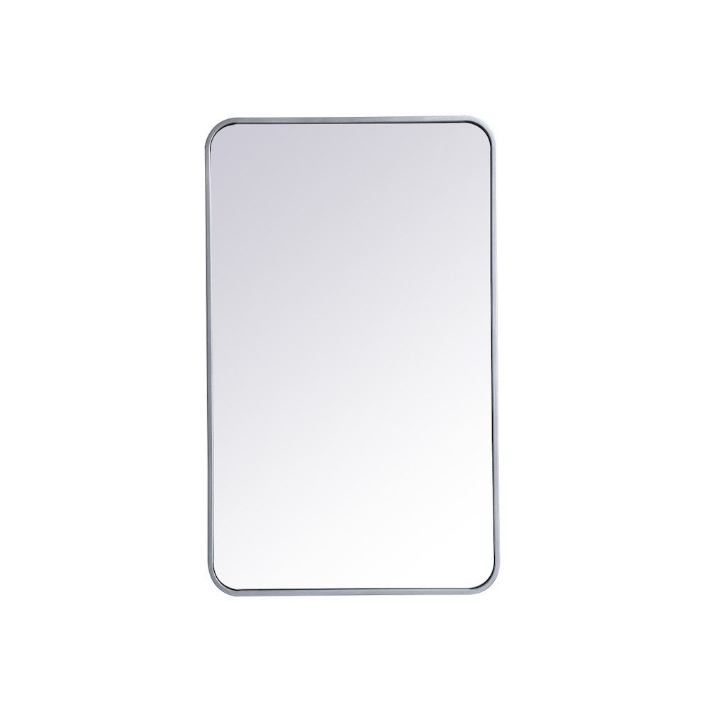 Soft corner metal rectangular mirror 22x36 inch in Silver