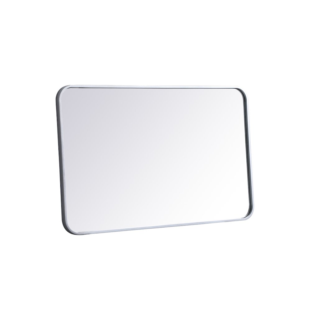 Soft corner metal rectangular mirror 22x36 inch in Silver