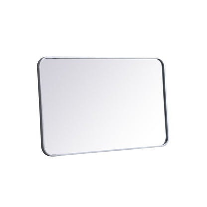 Soft corner metal rectangular mirror 22x36 inch in Silver