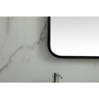 Soft corner metal square mirror 24x24 inch in Black