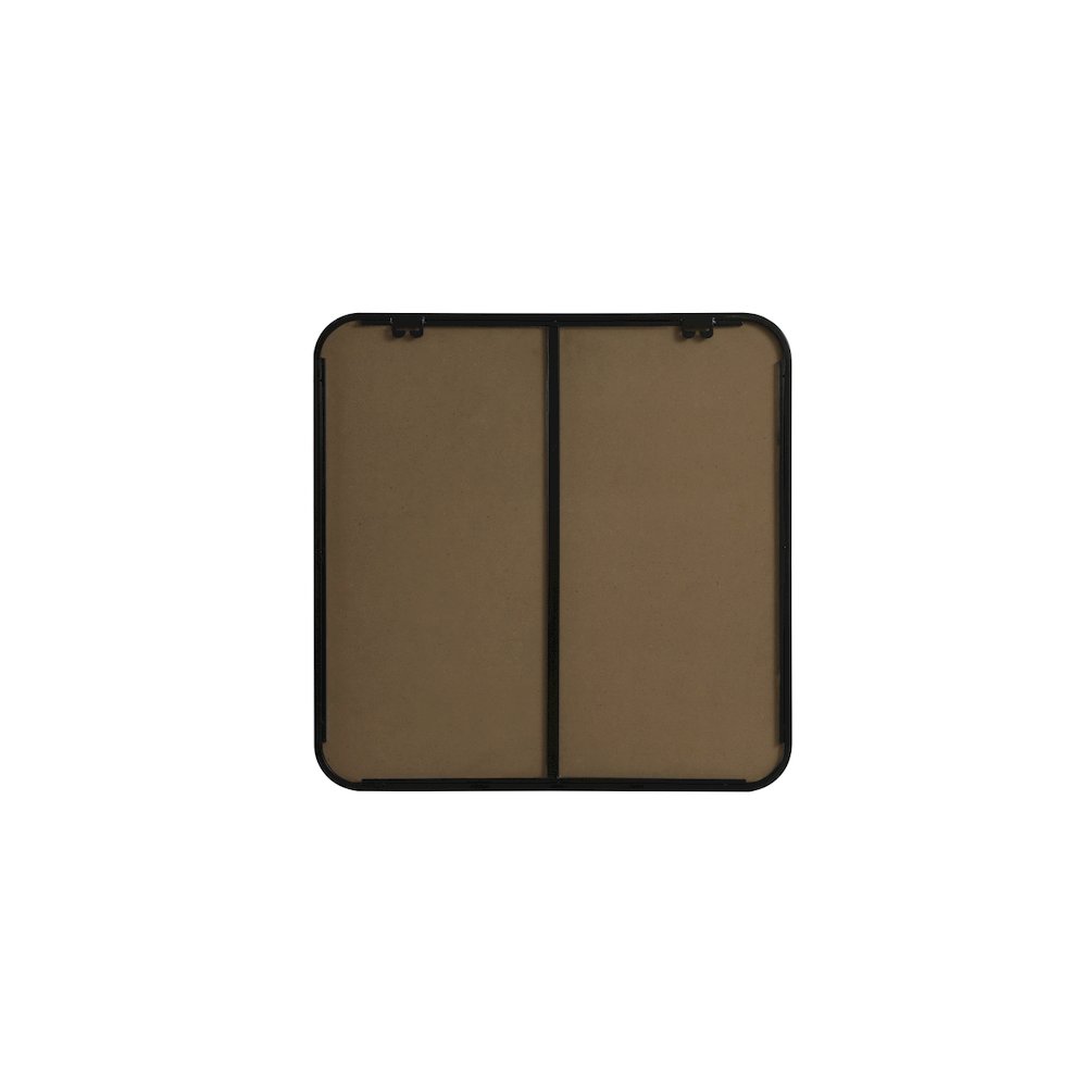 Soft corner metal square mirror 24x24 inch in Black