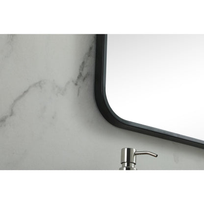 Soft corner metal square mirror 24x24 inch in Black