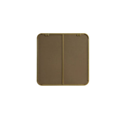 Soft corner metal square mirror 24x24 inch in Brass