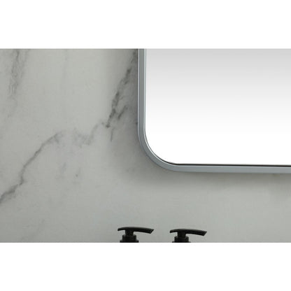 Soft corner metal square mirror 24x24 inch in Silver
