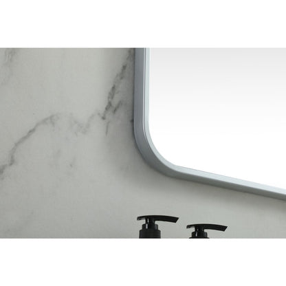 Soft corner metal square mirror 24x24 inch in Silver