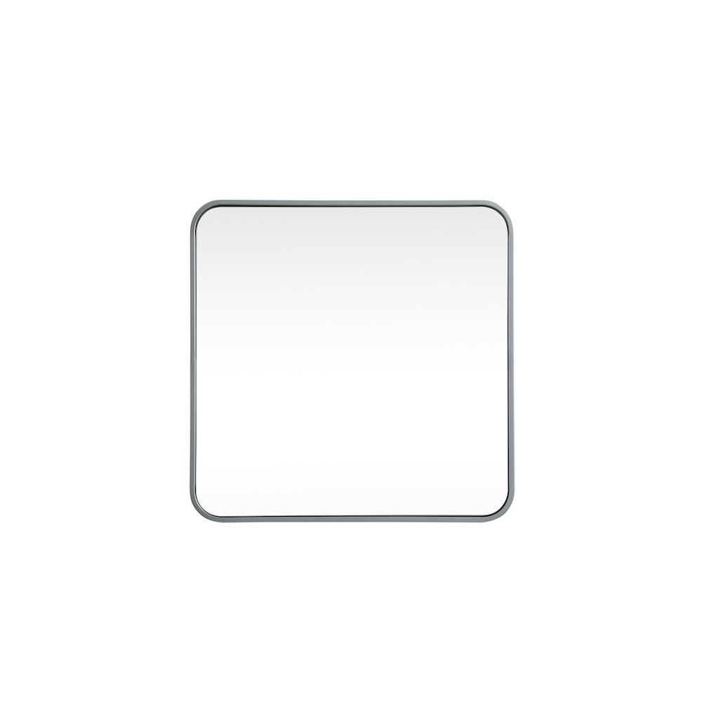 Soft corner metal square mirror 24x24 inch in Silver
