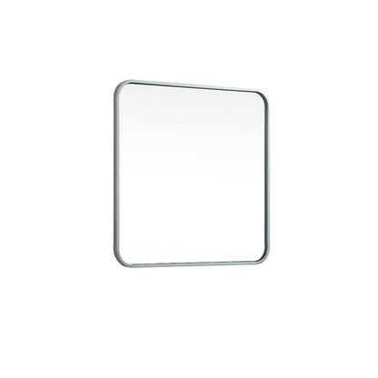 Soft corner metal square mirror 24x24 inch in Silver