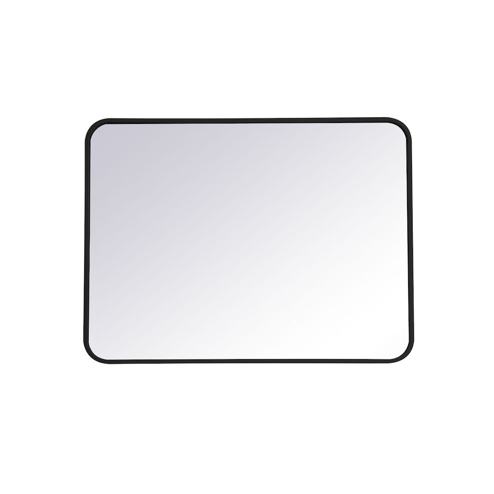 Soft corner metal rectangular mirror 24x32 inch in black