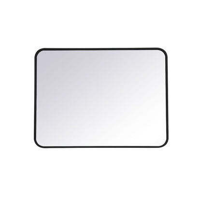 Soft corner metal rectangular mirror 24x32 inch in black