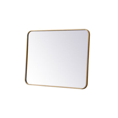 Soft corner metal rectangular mirror 24x32 inch in Brass