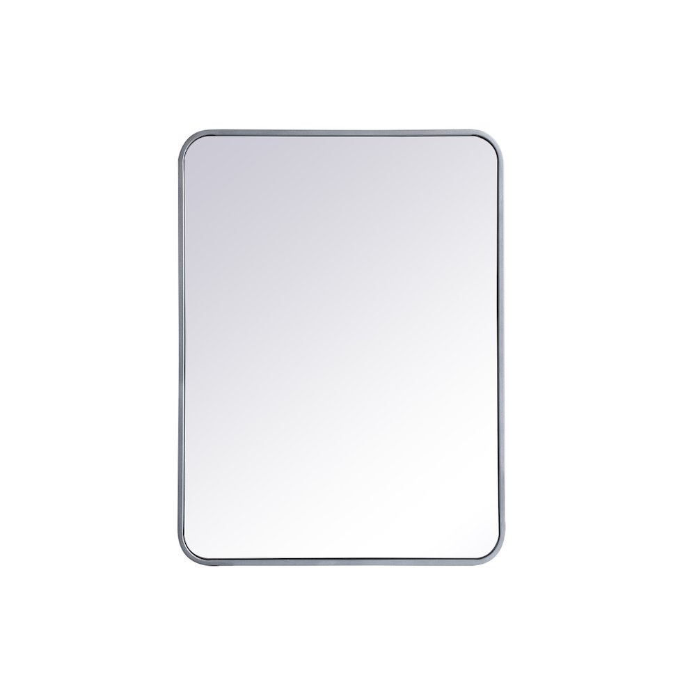 Soft corner metal rectangular mirror 24x32 inch in Silver