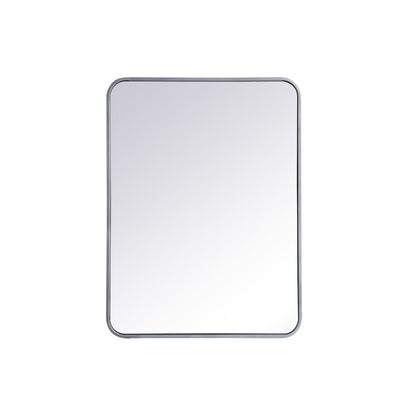 Soft corner metal rectangular mirror 24x32 inch in Silver