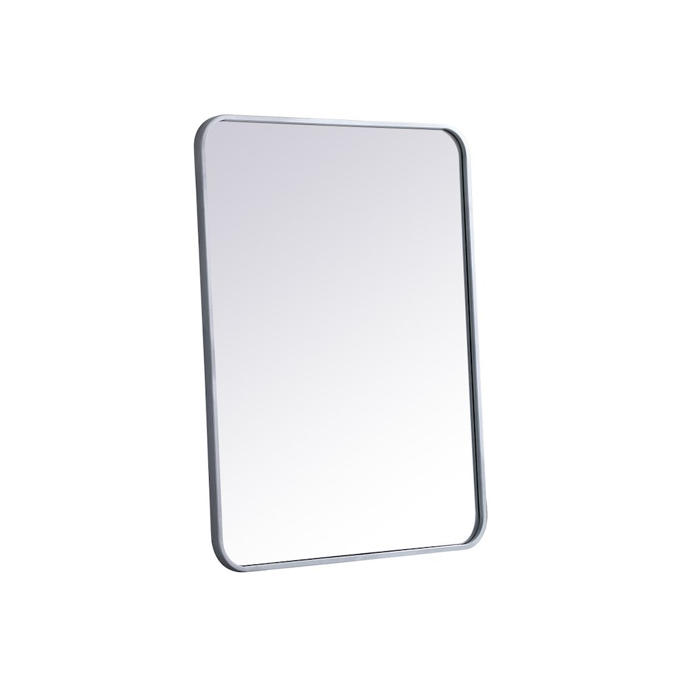 Soft corner metal rectangular mirror 24x32 inch in Silver