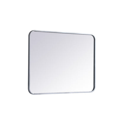 Soft corner metal rectangular mirror 24x32 inch in Silver