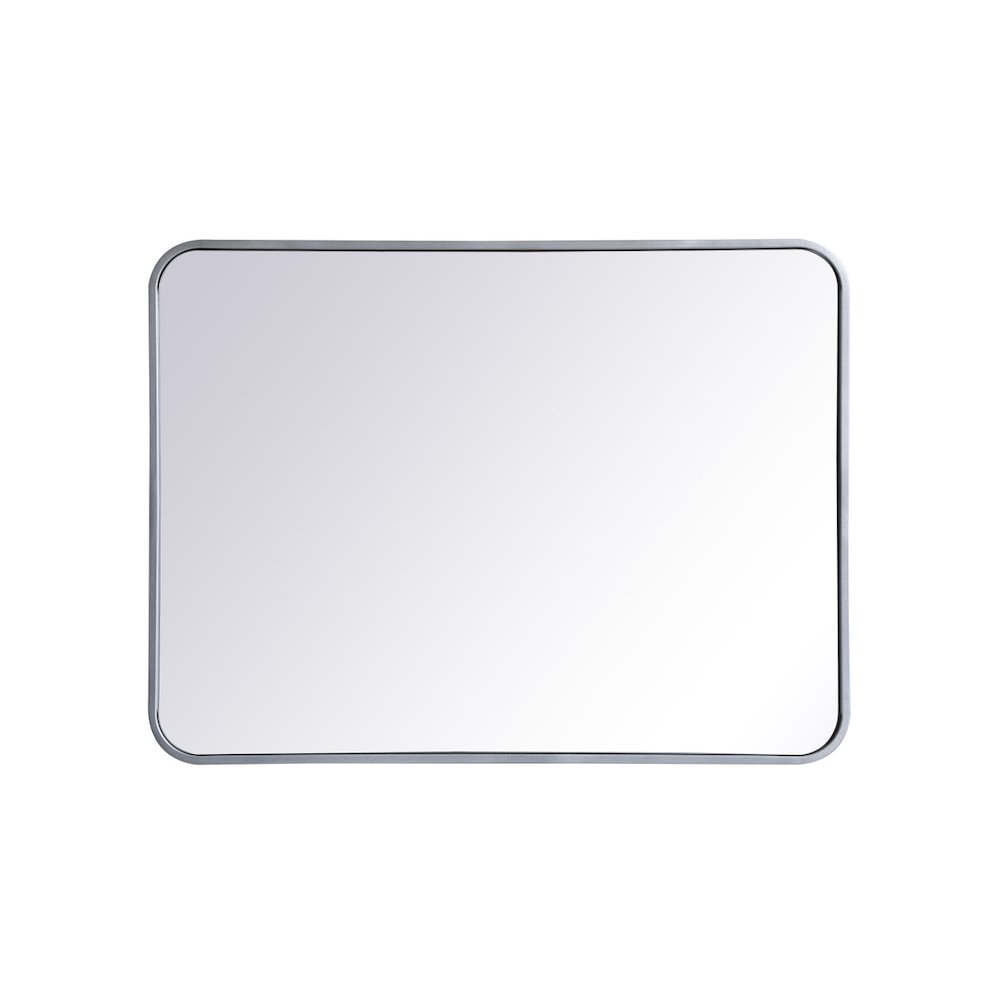 Soft corner metal rectangular mirror 24x32 inch in Silver