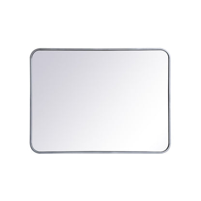 Soft corner metal rectangular mirror 24x32 inch in Silver