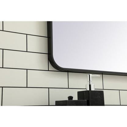 Soft corner metal rectangular mirror 24x40 inch in Black