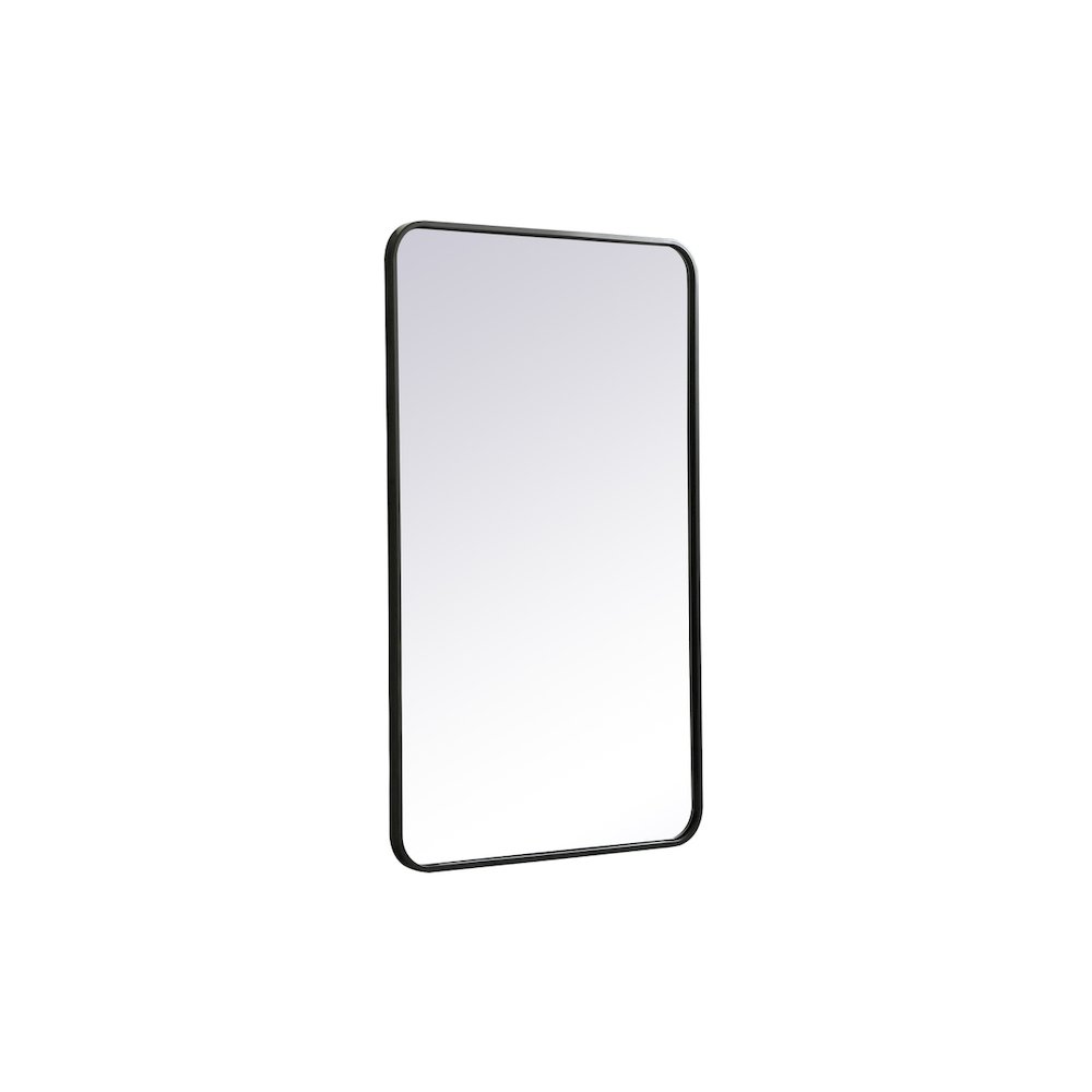 Soft corner metal rectangular mirror 24x40 inch in Black