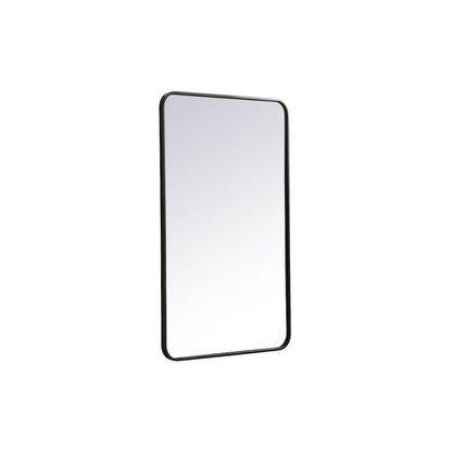 Soft corner metal rectangular mirror 24x40 inch in Black