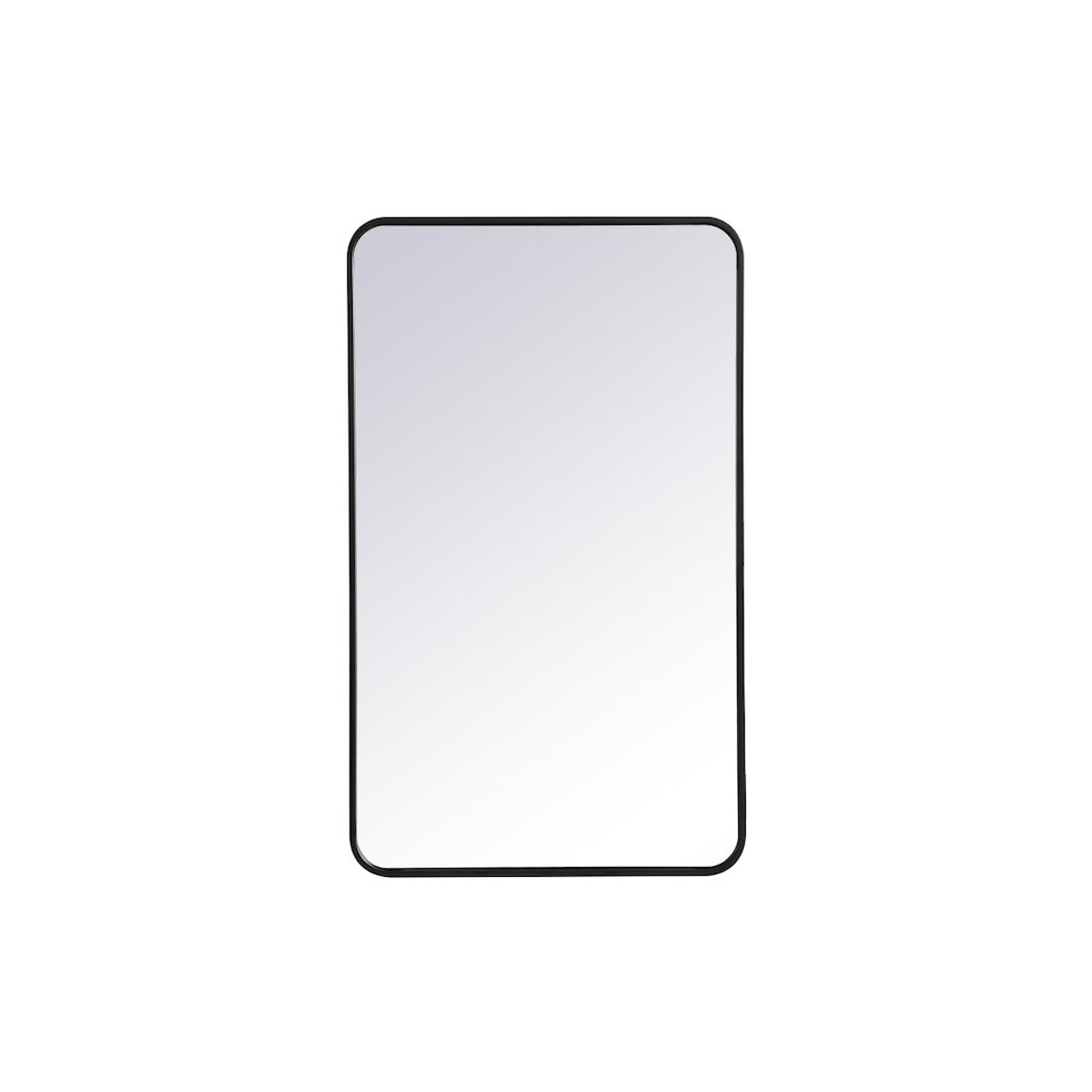 Soft corner metal rectangular mirror 24x40 inch in Black
