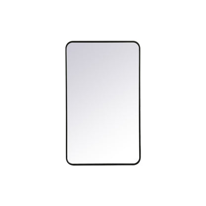 Soft corner metal rectangular mirror 24x40 inch in Black