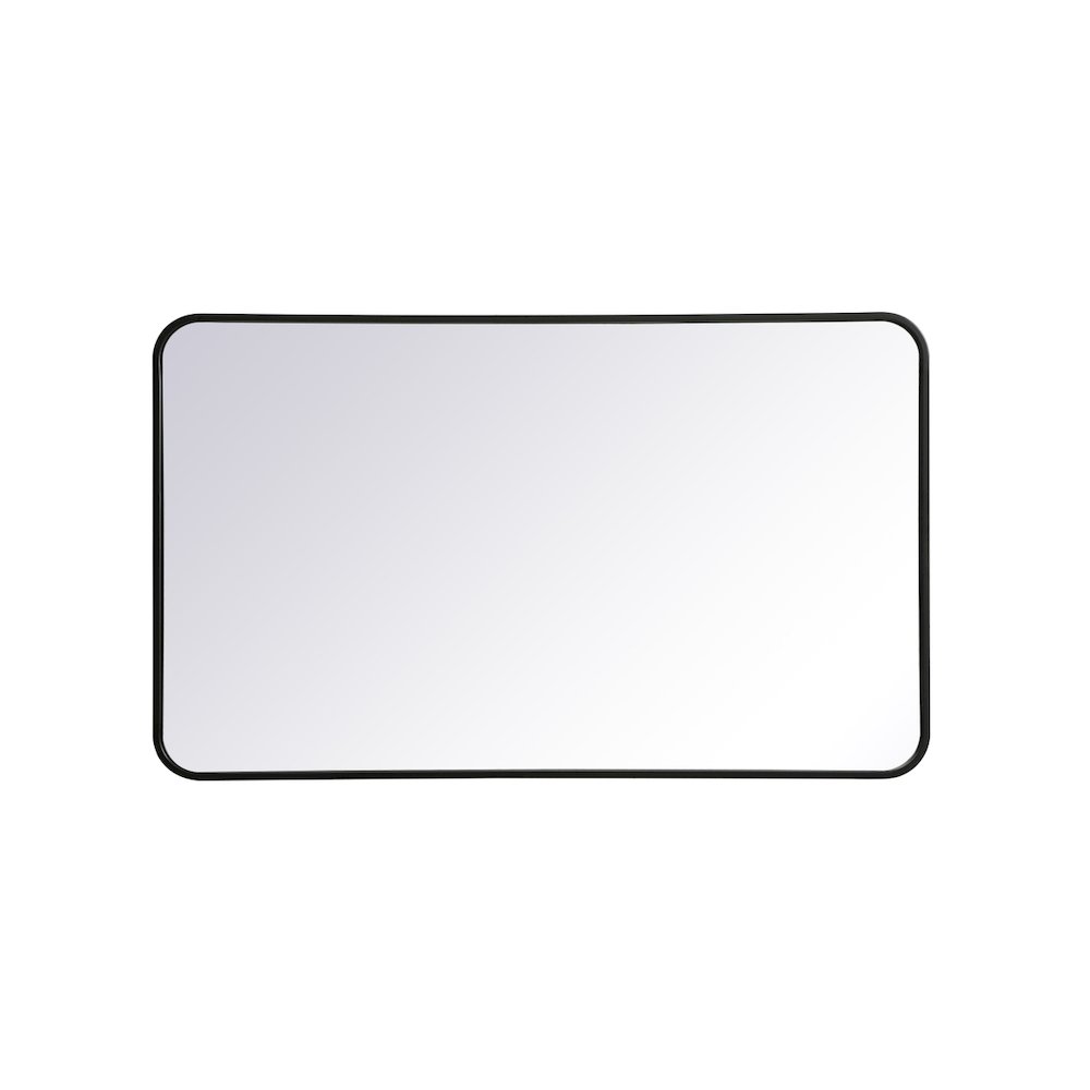 Soft corner metal rectangular mirror 24x40 inch in Black