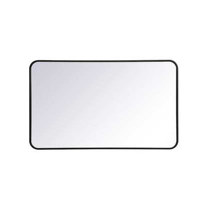Soft corner metal rectangular mirror 24x40 inch in Black