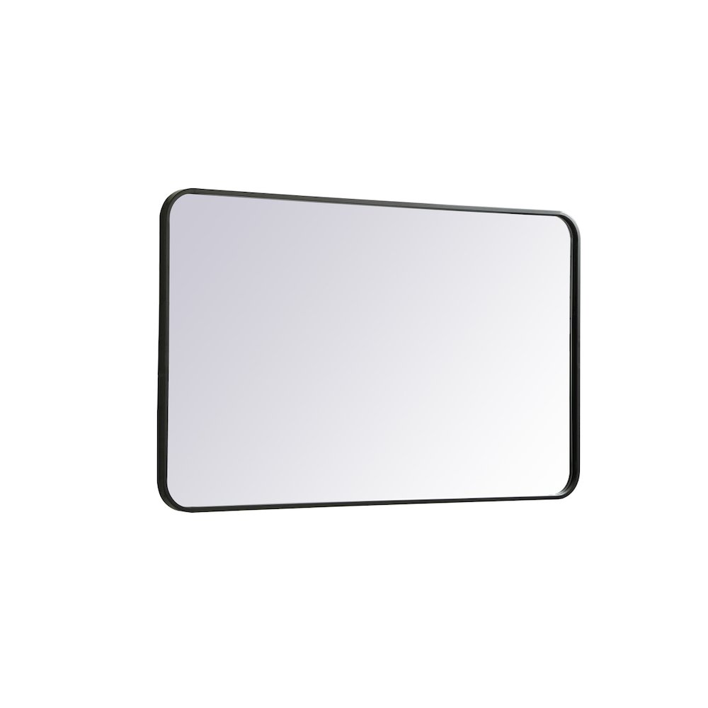 Soft corner metal rectangular mirror 24x40 inch in Black