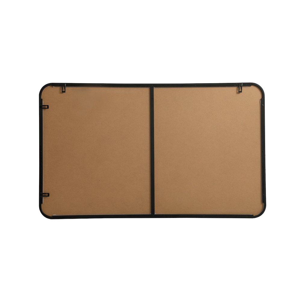 Soft corner metal rectangular mirror 24x40 inch in Black