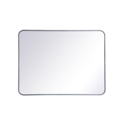 Soft corner metal rectangular mirror 27x36 inch in Silver