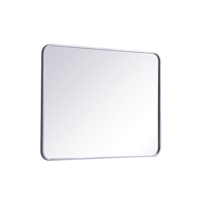 Soft corner metal rectangular mirror 27x36 inch in Silver