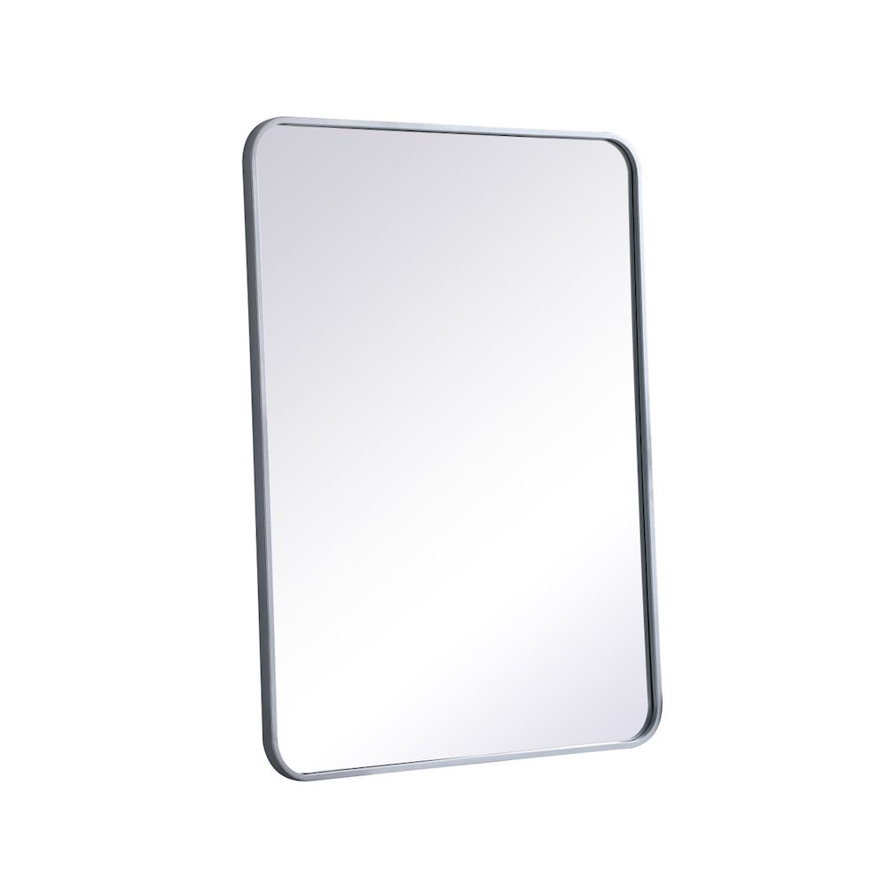 Soft corner metal rectangular mirror 27x36 inch in Silver