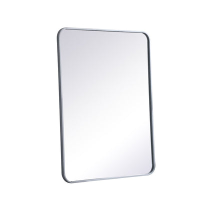 Soft corner metal rectangular mirror 27x36 inch in Silver