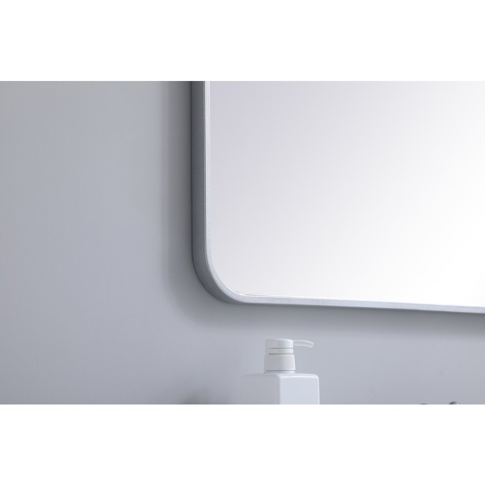 Soft corner metal rectangular mirror 27x36 inch in Silver