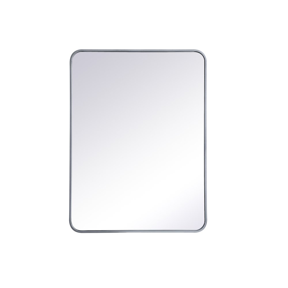 Soft corner metal rectangular mirror 27x36 inch in Silver