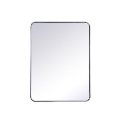 Soft corner metal rectangular mirror 27x36 inch in Silver