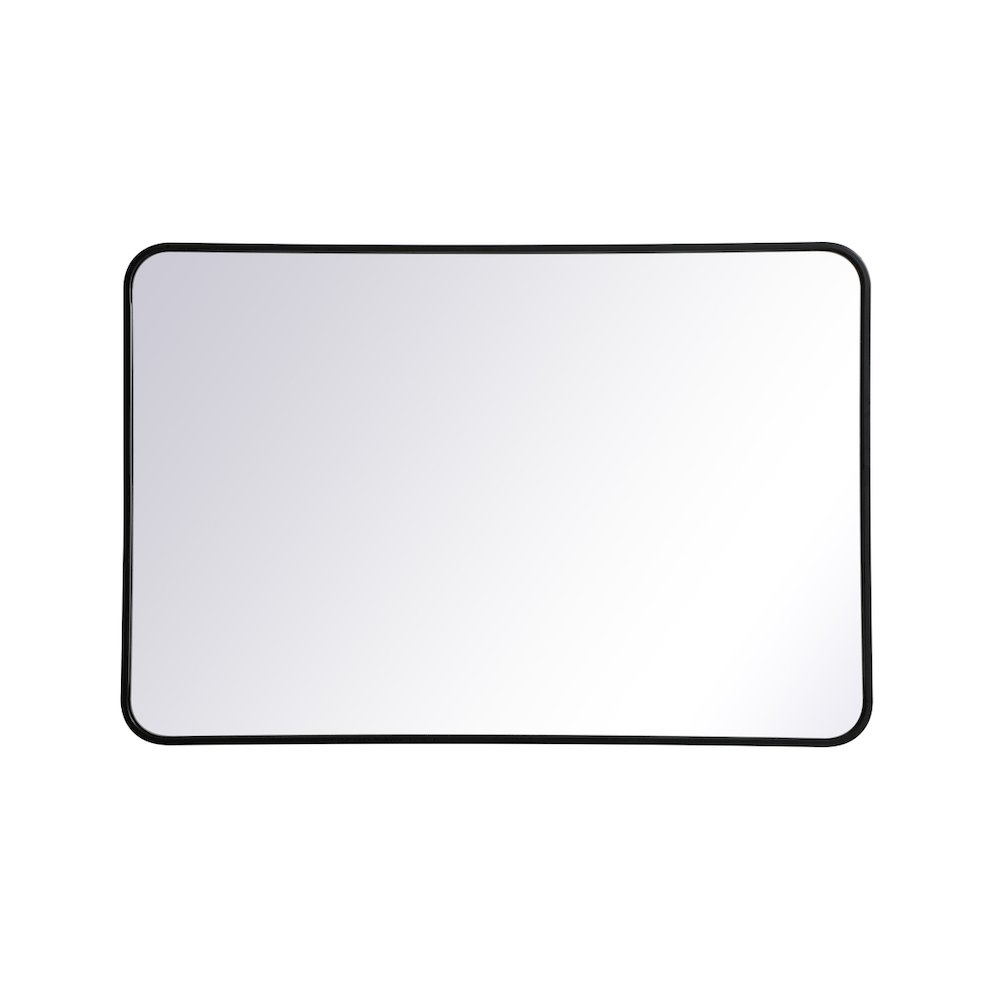 Soft corner metal rectangular mirror 27x40 inch in Black
