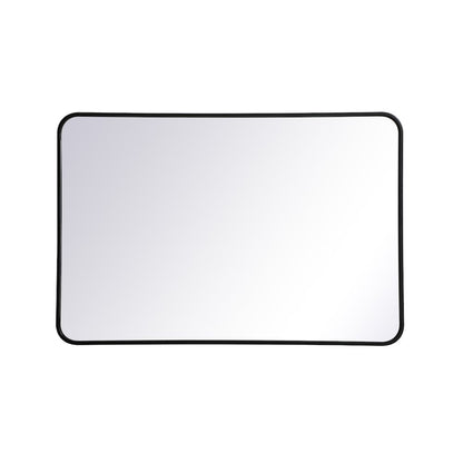 Soft corner metal rectangular mirror 27x40 inch in Black