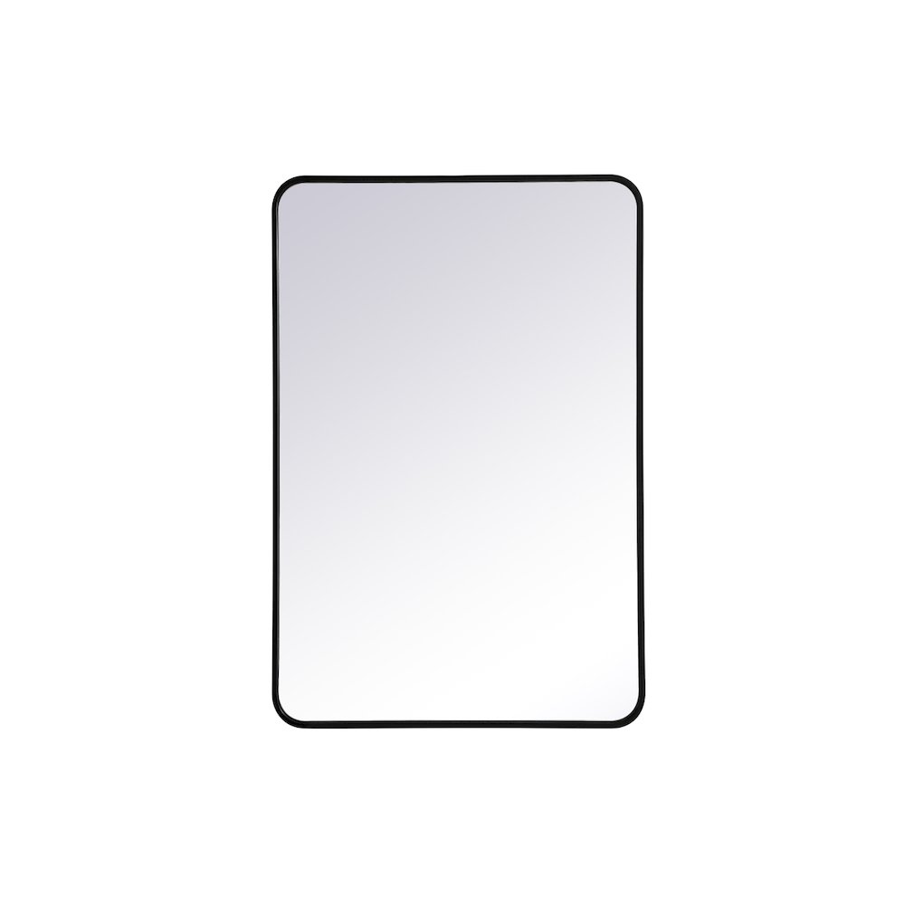 Soft corner metal rectangular mirror 27x40 inch in Black