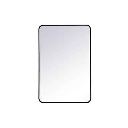 Soft corner metal rectangular mirror 27x40 inch in Black